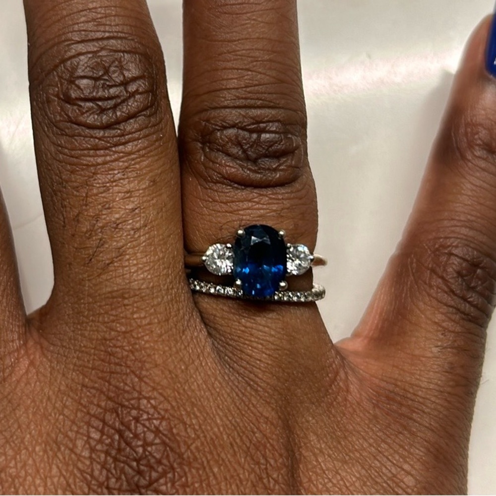 Sapphire Diamond White Gold Ring